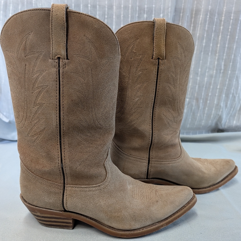 Durango Men's Tan Suede Leather Western Cowboy Boots Size 10.5 Wide
